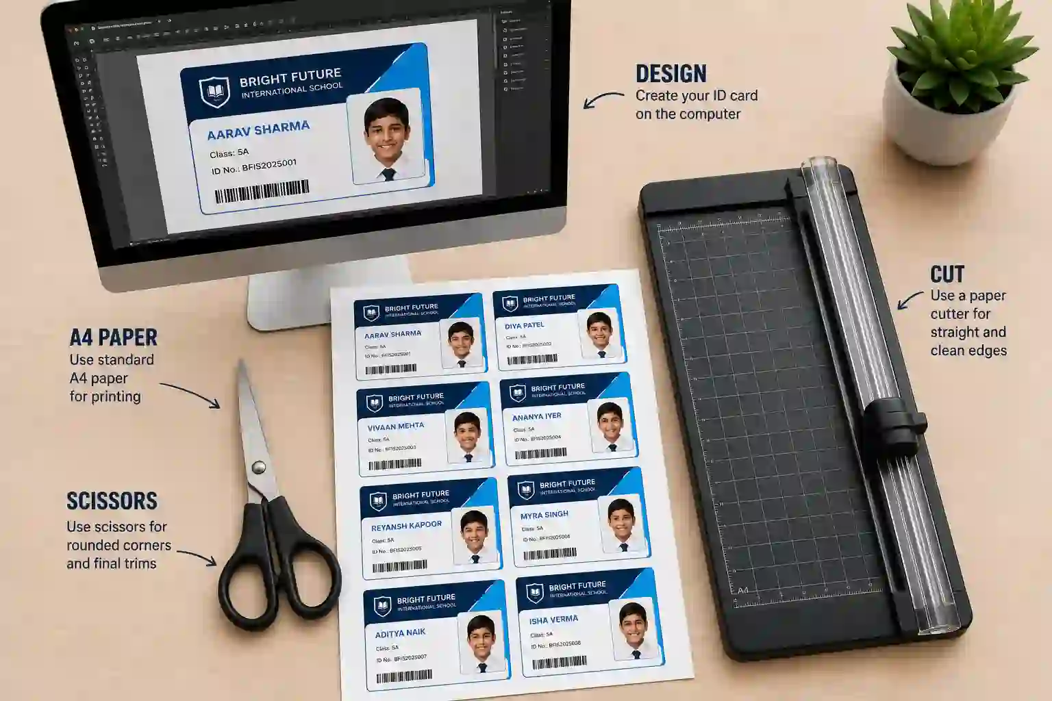 a4 sheet id card